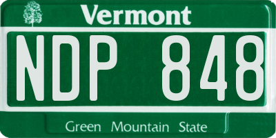 VT license plate NDP848