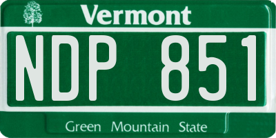 VT license plate NDP851