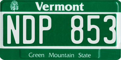 VT license plate NDP853