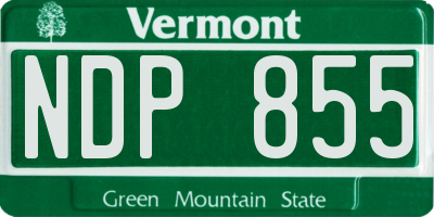 VT license plate NDP855