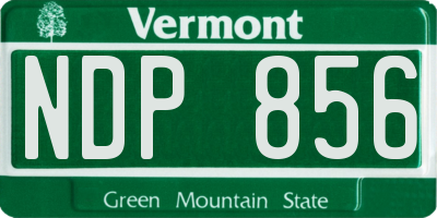 VT license plate NDP856