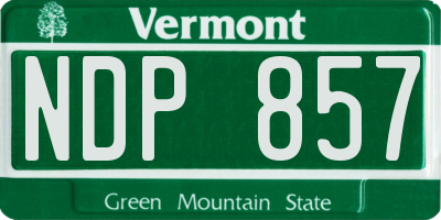 VT license plate NDP857