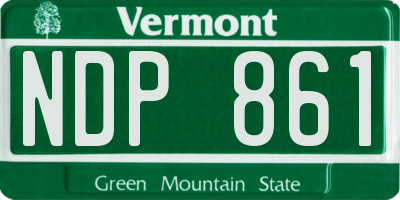 VT license plate NDP861