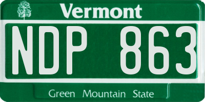 VT license plate NDP863