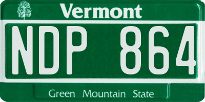 VT license plate NDP864