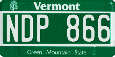 VT license plate NDP866