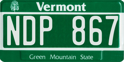 VT license plate NDP867