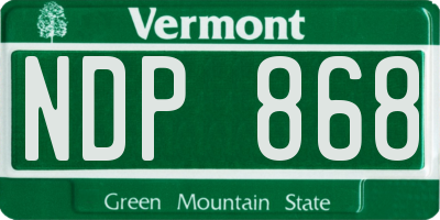 VT license plate NDP868