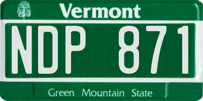 VT license plate NDP871