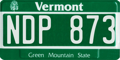 VT license plate NDP873