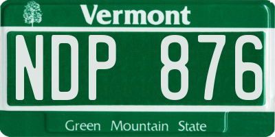 VT license plate NDP876