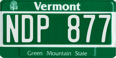 VT license plate NDP877