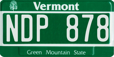 VT license plate NDP878