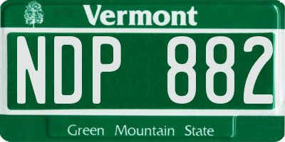 VT license plate NDP882