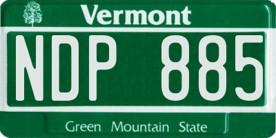 VT license plate NDP885