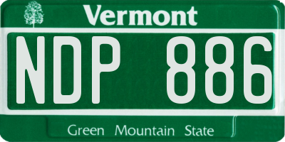 VT license plate NDP886