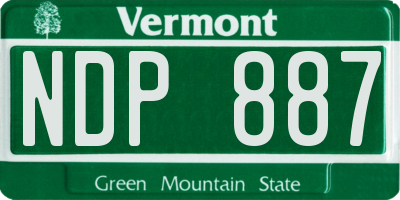 VT license plate NDP887