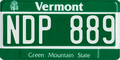 VT license plate NDP889