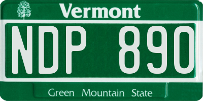 VT license plate NDP890