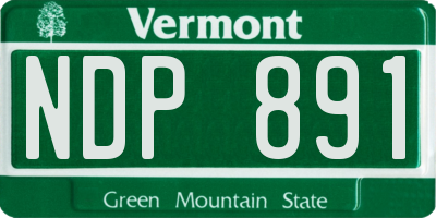VT license plate NDP891