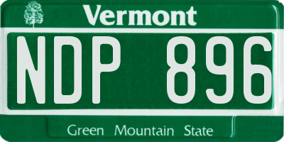 VT license plate NDP896