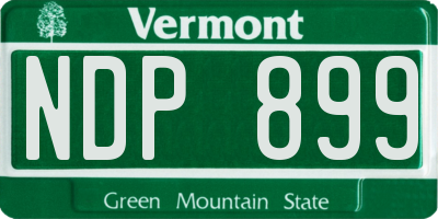 VT license plate NDP899