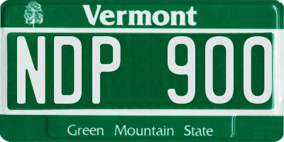 VT license plate NDP900