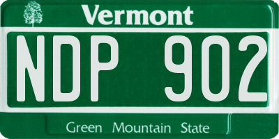 VT license plate NDP902