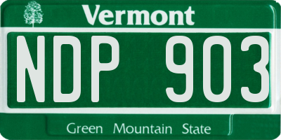 VT license plate NDP903