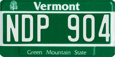 VT license plate NDP904