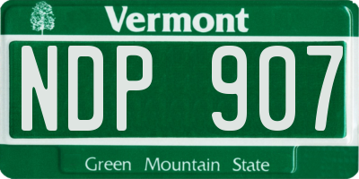 VT license plate NDP907