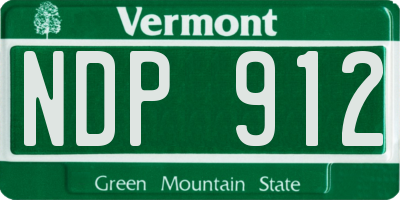 VT license plate NDP912