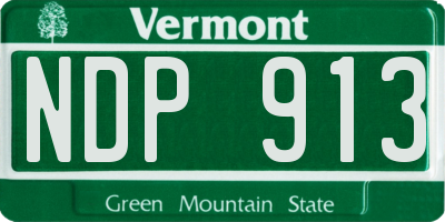 VT license plate NDP913