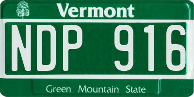 VT license plate NDP916