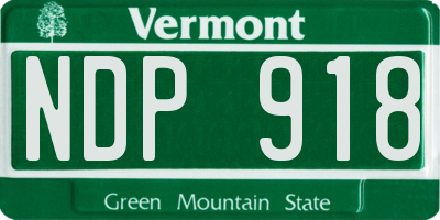 VT license plate NDP918