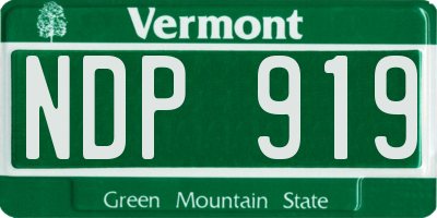 VT license plate NDP919