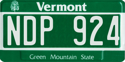 VT license plate NDP924