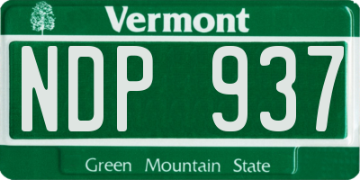 VT license plate NDP937