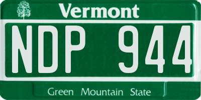 VT license plate NDP944