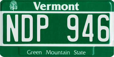 VT license plate NDP946