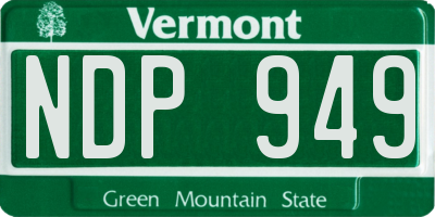 VT license plate NDP949