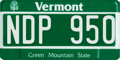 VT license plate NDP950