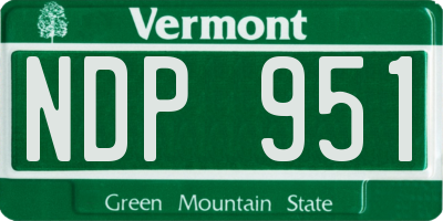 VT license plate NDP951