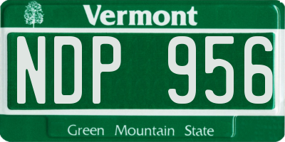VT license plate NDP956