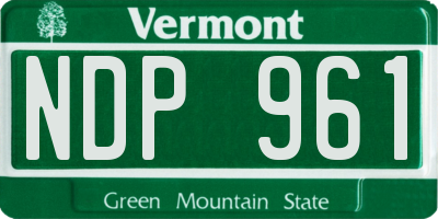 VT license plate NDP961