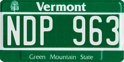 VT license plate NDP963