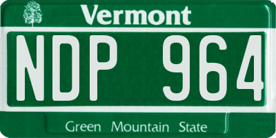 VT license plate NDP964