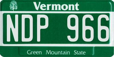 VT license plate NDP966