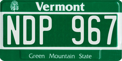 VT license plate NDP967