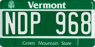 VT license plate NDP968